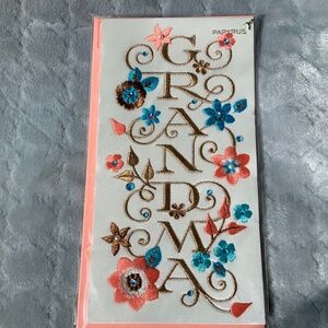 Papyrus Happy Mother’s Day Grandma card embroidered new